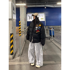 美式高街徽章字母刺绣棒球服冬季夹棉加厚棉衣男女夹克外套，男装夹克，星座218-8