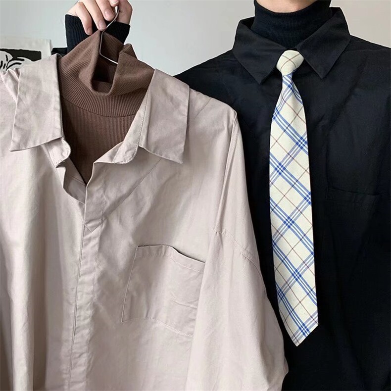 秋季假两件衬衫男长袖宽松百搭ins韩版潮流拼接潮外套C301P42,男装衬衫,星座1116-2