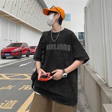 欧美复古做旧短袖T恤男女宽松ins潮牌街头情侣五分夏季TX313-p35，男装T恤，星座1008-2