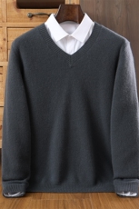 时尚百搭男士V领羊毛衫经典简约保暖毛衣高品质秋冬新品男装，男装羊毛衫，暖钟情羊绒