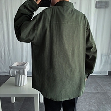 C1061/P28四季款男士纯色长袖立领衬衣男士韩版潮流大码衬衫男，男装衬衫，电商A141