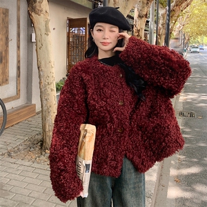 皮毛一体羊羔毛外套2C317A-8828-P205-K289图片