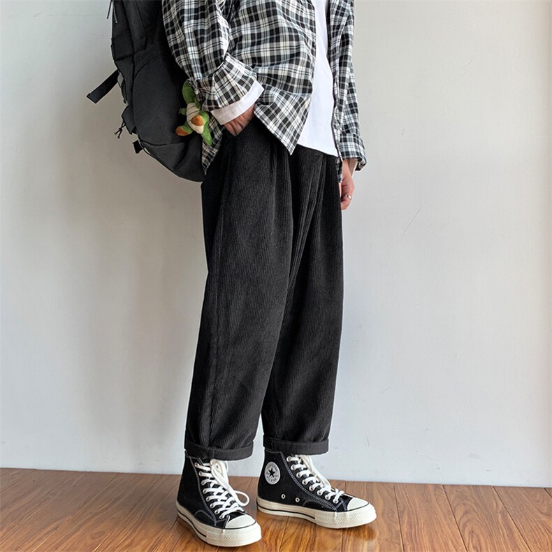 K116-P50灯芯绒裤男运动裤男士潮流宽松休闲直筒裤男,男装休闲裤,电商A040