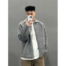 【有货】M349CC-特P65翻领毛衣开衫男慵懒拉链开衫针织外套，男装针织衫/毛衣，星座1007（原301D）
