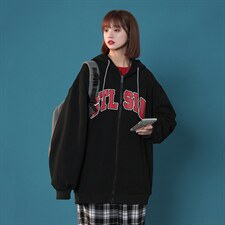 HC880TP55控价78连帽卫衣男女外套情侣中性风印花开衫上衣，男装卫衣，电商A102-1