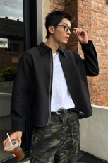秋季2025老钱风抖音纯色休闲立领夹克店主风A236-JK628-P125，男装夹克，电商A236