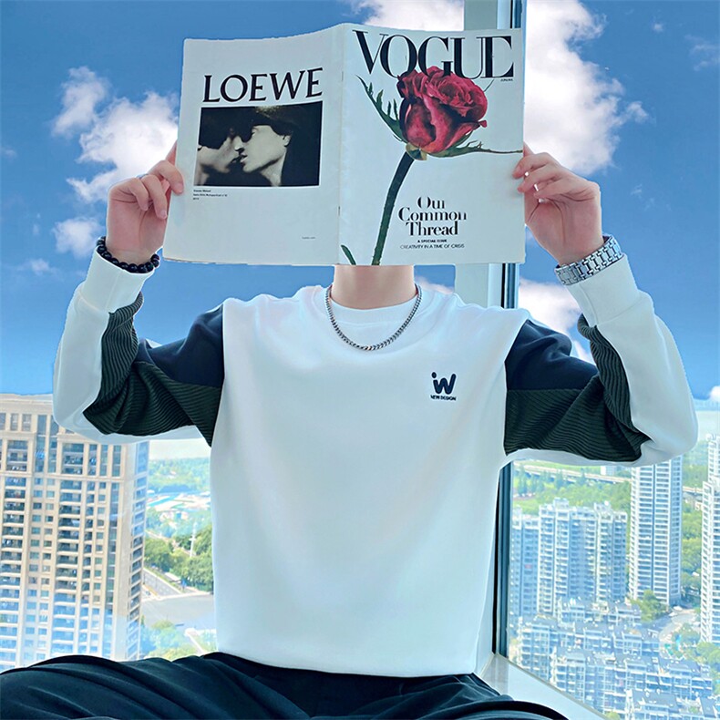 AW11/P58控78秋季社会小伙潮流拼色时尚内搭外穿长袖卫衣男白首,男装卫衣,星座305B-1