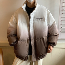 主推港风渐变色情侣装男装棉衣宽松棉服冬装加厚外套G1036P128，男装棉衣，电商A339