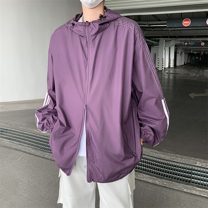 夏季宽松纯色轻薄连帽防晒服男户外防紫外线情侣防晒衣F93111-p43,男装防晒衣,星座1008