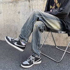 美式复古牛仔裤男直筒宽松高街2023新款春秋ins潮牌裤子RK017-P49，男装牛仔裤，星座412