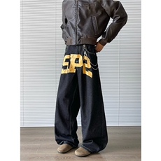 牛仔裤男女慵懒ins日系简约气质原宿百搭流行文艺长裤RK3251-P40，男装牛仔裤，星座412-3
