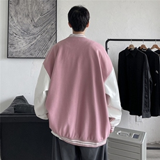 1港风毛呢子休闲宽松原创潮流棒球服大码M-5XL夹克男7423P70控98，男装夹克，星座226-2