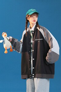 中性风 2023秋季新款ins潮牌字母印花棒球服夹克G412  p65控88图片