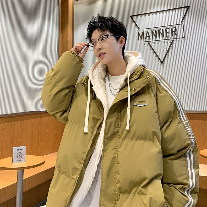 棉衣男冬季新款港风宽松假两件连帽学生棉服MY8882-P82,男装棉衣,星座214-3