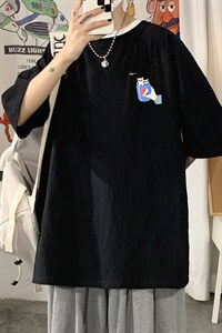 YT26262-P30 亚短袖t恤男大码五分袖男宽松七分袖 海报风图片