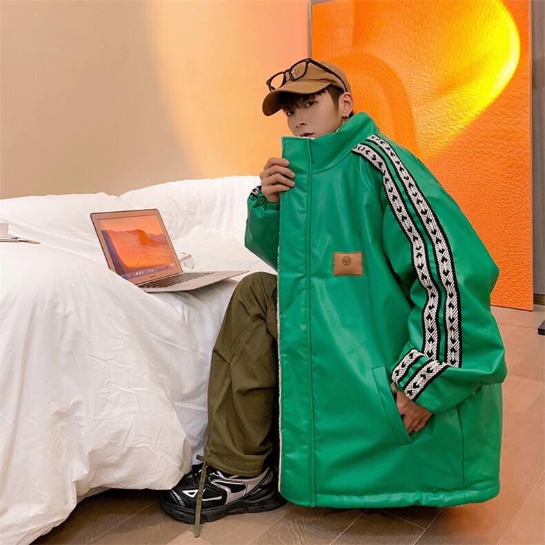 双面穿PU皮衣外套棉衣男加绒情侣棉服面包服棉袄女3323-P90控128,男装皮衣,星座207