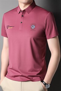 体恤商务休闲翻领polo衫宽松2023夏装新款体恤纯色中年男士保罗衫图片