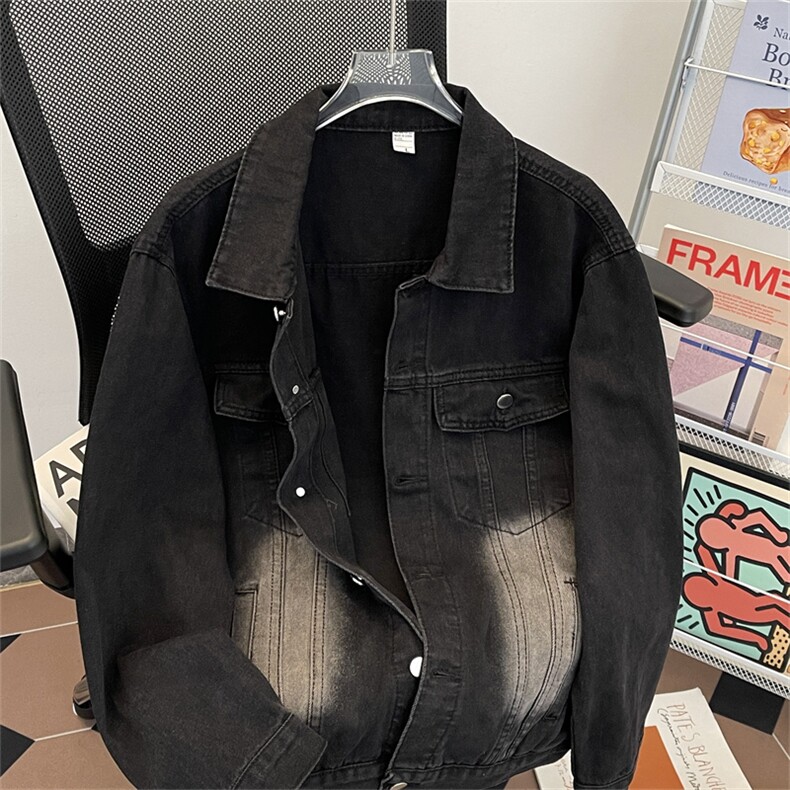 春秋季牛仔外套男士翻领宽松休闲牛仔衣夹克情侣上衣,男装工装外套,星座410-6（原星座1304-1）