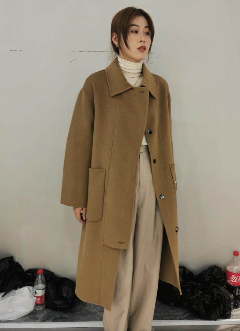 2021秋冬修身显瘦双面羊绒大衣，其它，时戴衣人