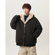 解构座山雕连帽棉服男女宽松解构毛高级毛领棉衣外套2317P118，男装棉衣，星座506-1