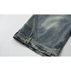 美式高街倒装牛仔短裤男夏季薄复古痞帅宽松休闲五分裤A2355-p45，男装牛仔裤，星座1008