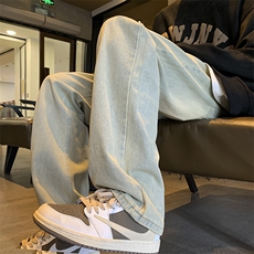 现货2024春秋款宽松水洗做旧直筒牛仔裤男-特P38-限价68，男装牛仔裤，星座310A-1