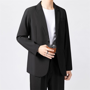高级垂感抗皱小西服外套男士痞帅休闲宽松休闲商务西装上衣服XW03图片