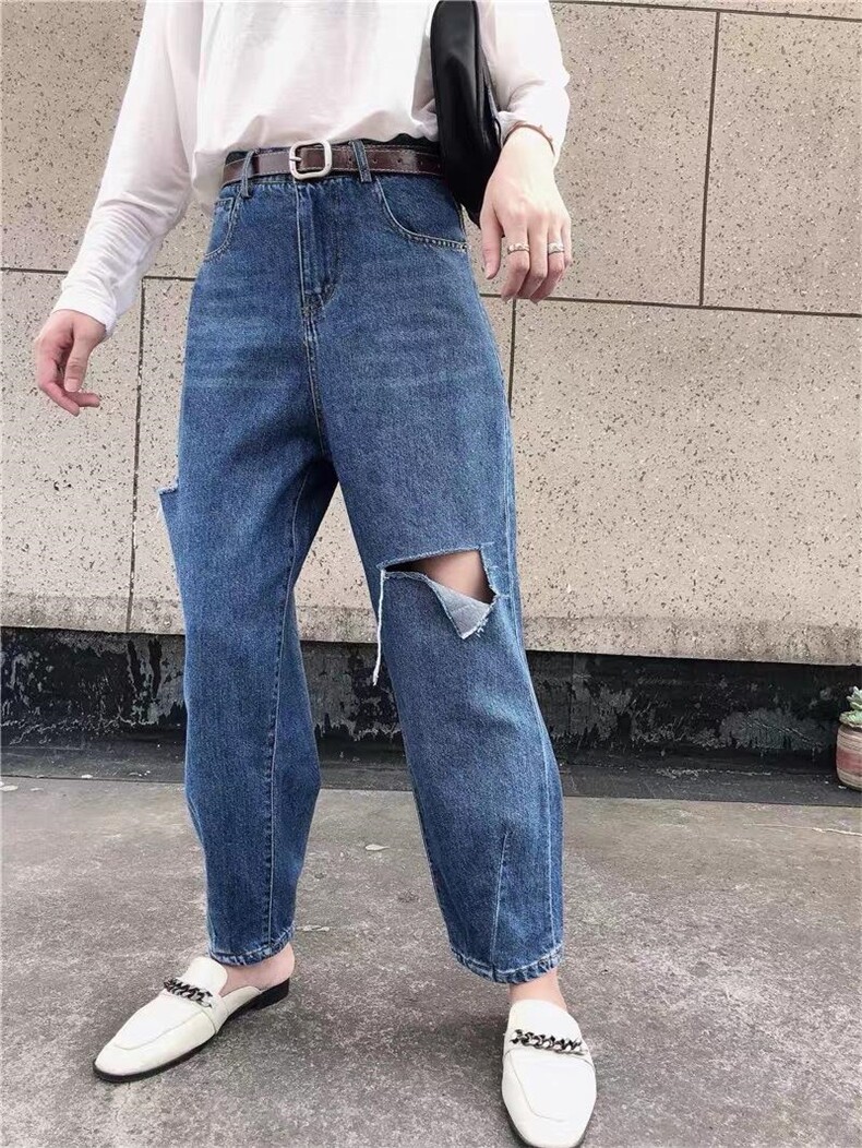 春季新款破洞牛仔裤，女装牛仔裤，1+1 MAIN ROAD