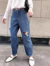 春季新款破洞牛仔裤，女装牛仔裤，1+1 MAIN ROAD
