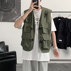 马甲男港风新款上衣韩版宽松工装潮流外套大码休闲夹克W782-P40，男装背心/马甲，星座512-3