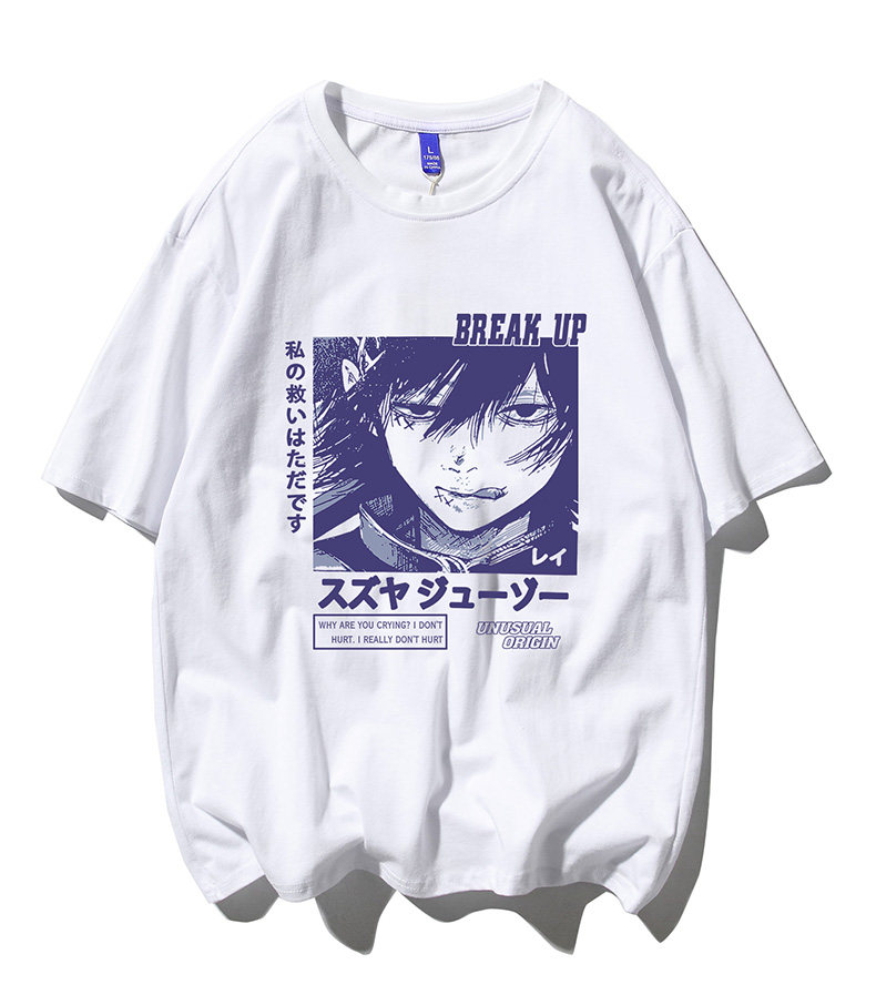 T恤潮流圆领男港风印花2024新款白底平铺衫时尚DS-B299-ZY1195P25图片