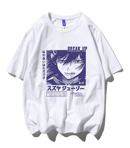 T恤潮流圆领男港风印花2024新款白底平铺衫时尚DS-B299-ZY1195P25图片