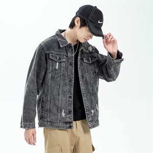美式牛仔外套男春秋复古潮牌上衣休闲男士工装夹克609-310B-1-P55图片