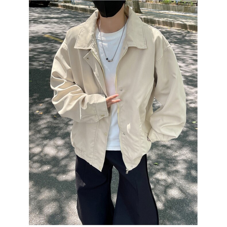 翻领工装夹克男生2025新款春秋季外套百搭宽松简约休闲JK0442-P60,男装夹克,星座308B-2