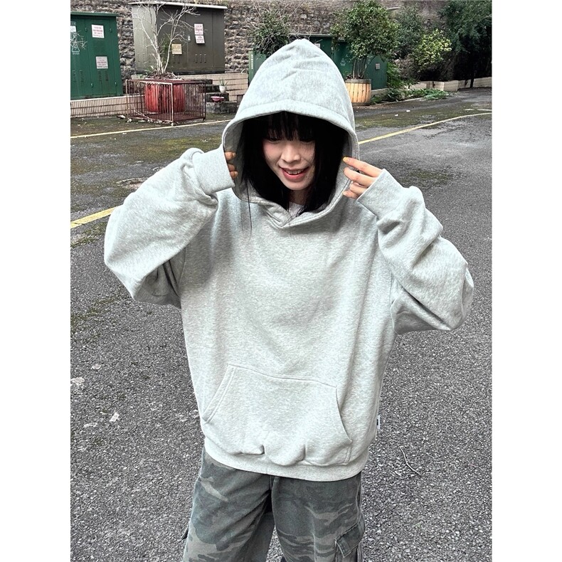 重磅连帽卫衣男款春秋美式cleanfit潮牌百搭套头情侣外套WYB5图片