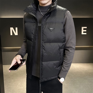 短款立领羽绒马夹男 休闲日系面包服保暖外套马甲背心M75-P110图片