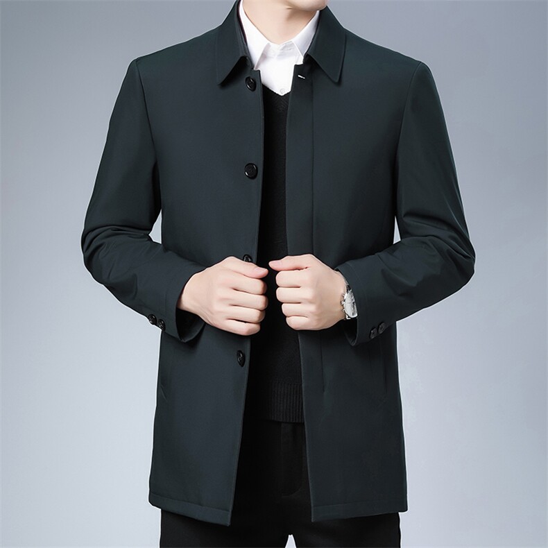 DZ1958钱塘2020-3冬季厚款商务休闲简约翻领中年男士羽绒服P152，男装羽绒服，钱塘207-3