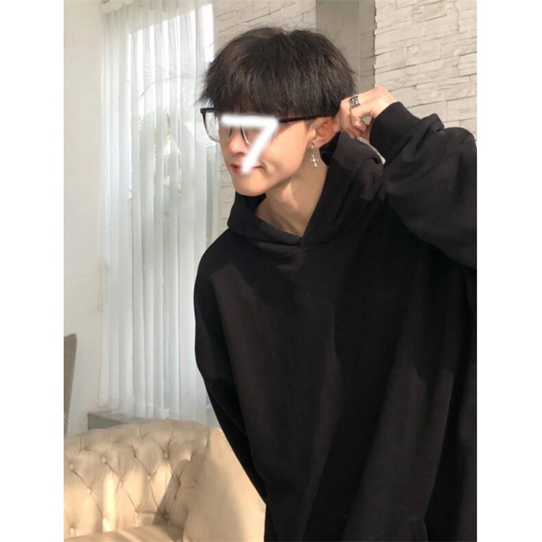 跨境版无帽绳二开 秋冬重磅曼巴棉美式宽松纯色连帽卫衣外套DWS66图片