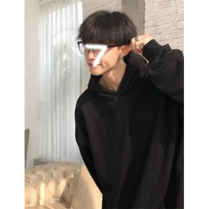 跨境版无帽绳二开 秋冬重磅曼巴棉美式宽松纯色连帽卫衣外套DWS66图片