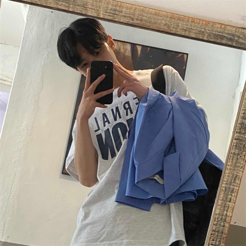 816B-T1021-P40 夏季印花短袖韩版T恤情侣半袖潮韩男学生ins图片