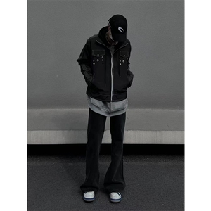 自家图，博主风cleanfit外套男短款美式飞行员夹克JK2408-P80,韩国博主知性穿衣搭配图片