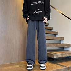 8XL-M麦穗纹雪尼尔阔腿裤男垂感休闲直通裤特大码卫裤K992P50控68，男装休闲裤，电商D206-1