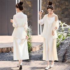 2026年春季新款时尚气质衬衫吊带连衣裙两件套，女装套装/套裙，盈茜