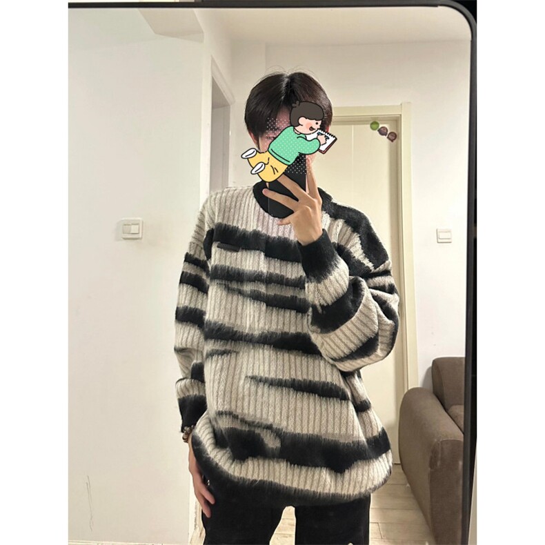 【有货】MY3010CC-特P46条纹毛衣男慵懒风情侣针织衫外套,男装针织衫/毛衣,星座1007（原301D）