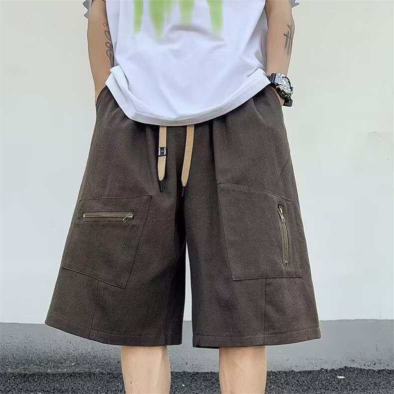 工装短裤男款夏季2023新款设计感小众裤子宽松休闲五分裤2221P38,男装休闲裤,星座410-2