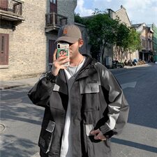 韩版帅气宽松工装夹克男士潮牌上衣外套JK810/P60，男装夹克，电商D202-1