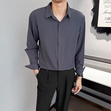 早秋条纹衬衫男设计感小众上衣轻熟风时尚显瘦正装职业衬衣T4，男装衬衫，星座1116A-2（原606A-1）