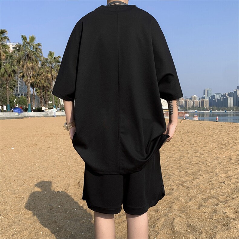 短袖t恤套装男士夏季薄款休闲运动一套搭配衣服男装夏装体恤,男装休闲套装,星座506