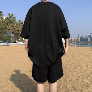 短袖t恤套装男士夏季薄款休闲运动一套搭配衣服男装夏装体恤图片