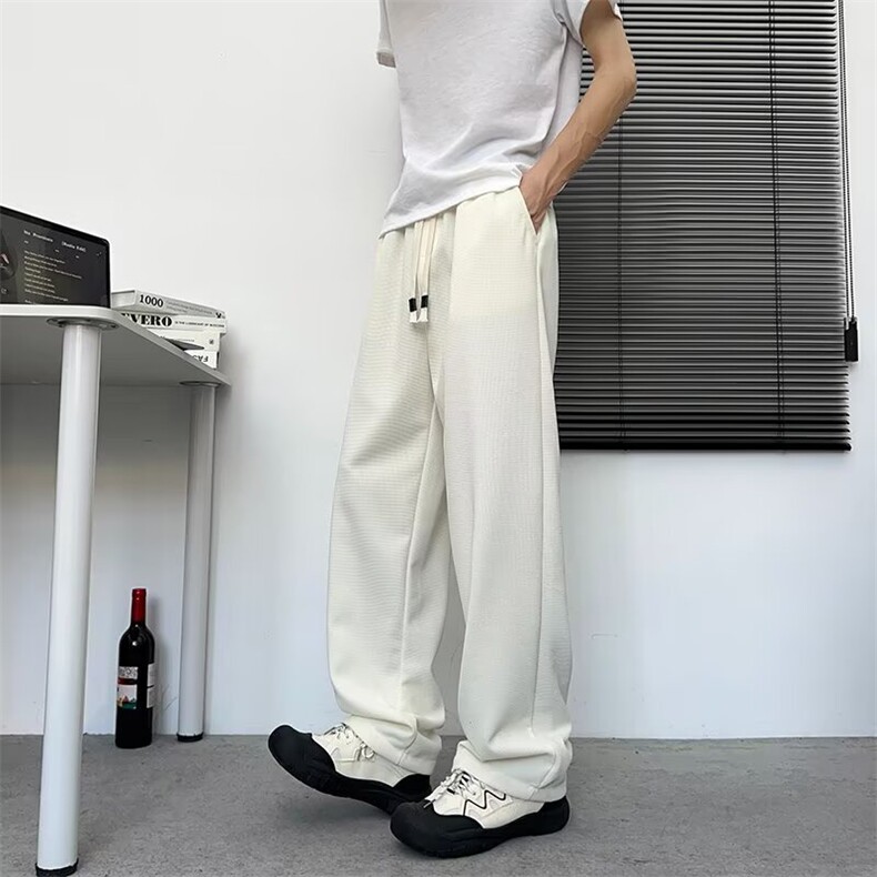 弯刀裤子男款新款春潮流直筒休闲裤男士宽松百搭阔腿裤MK123P38,男装休闲裤,星座1013-5